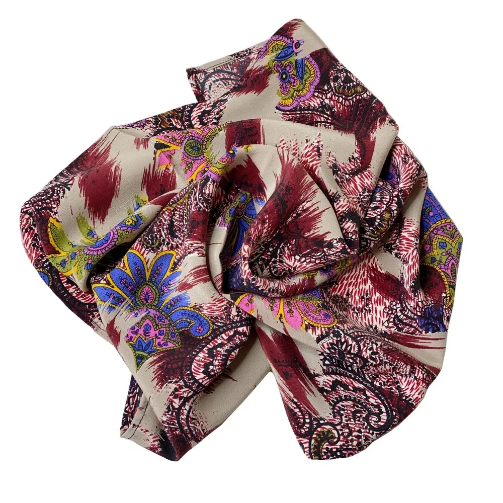 NWT SILKLETTE Paradis! 100% Fine Silk Kerchief Scarf MULTICOLOR